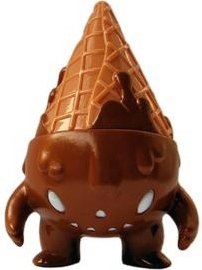 Chocolate Milton figure by Brian Flynn, produced by Super7. Front view.
