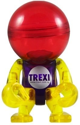 Colour Clear Trexi figure, produced by Play Imaginative. Front view.