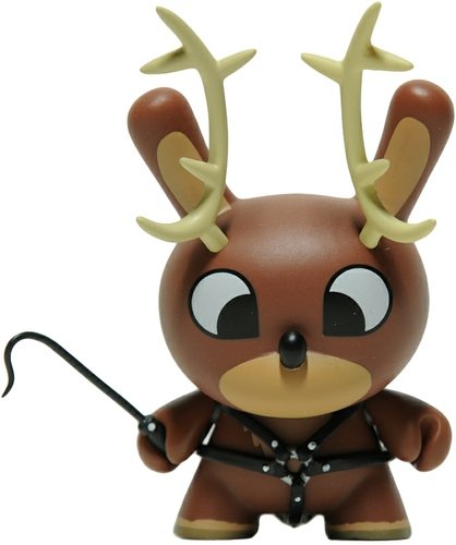 Naughty Reindeer figure by Chuckboy, produced by Kidrobot. Front view.