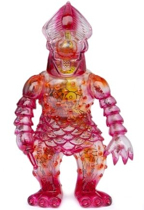Semi Korosiya RGB - Translucent Red figure by Adam Saul, produced by Cop A Squat Toys. Front view.