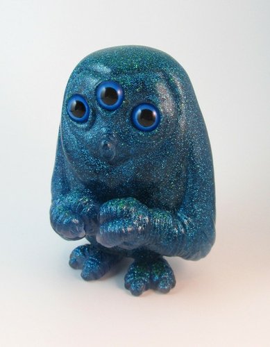 Scowl--Blue Glitter figure by Motorbot, produced by Deadbear Studios. Front view.