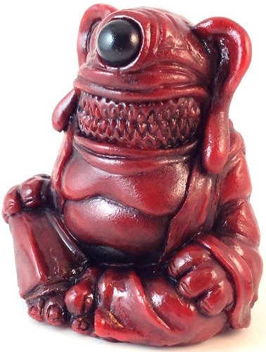 Meat Buddha - Red figure by Motorbot, produced by Deadbear Studios. Front view.