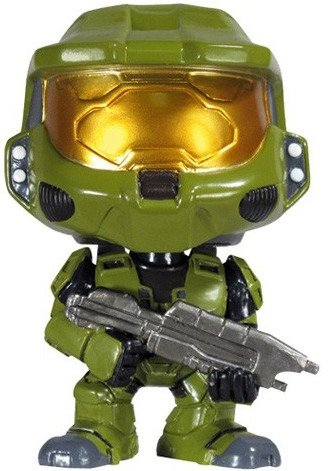 Halo Master Chief figure, produced by Funko. Front view.