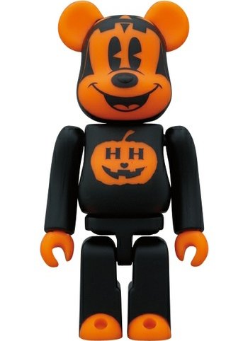 Mickey Mouse BABBI ♥ Be@rbrick 100% - Halloween 2010  figure by Disney, produced by Medicom Toy. Front view.