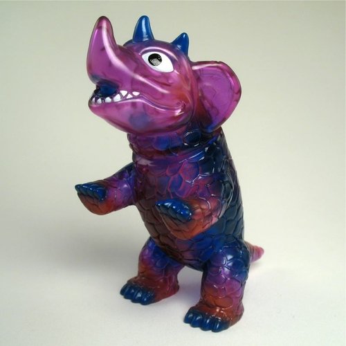 Mini Bakobas - Clear Purple, Blue, Red figure by Naoya Ikeda. Front view.