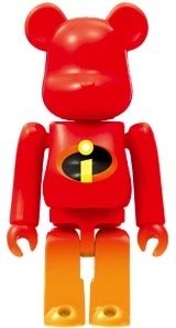 The Incredibles Logo Be@rbrick 100% figure by Disney X Pixar, produced by Medicom Toy. Front view.