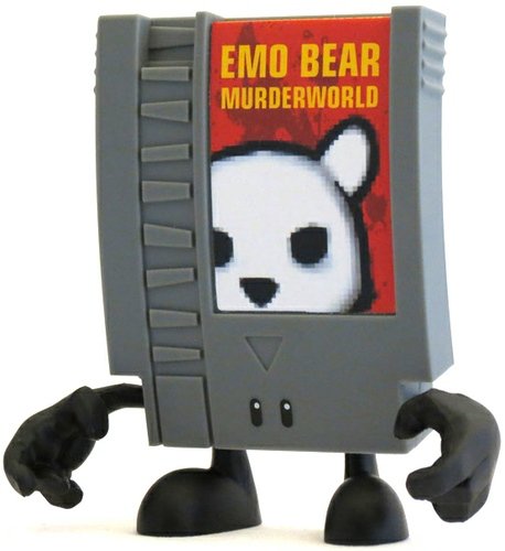Emo Bear Murderworld figure by Luke Chueh, produced by Squid Kids Ink. Front view.