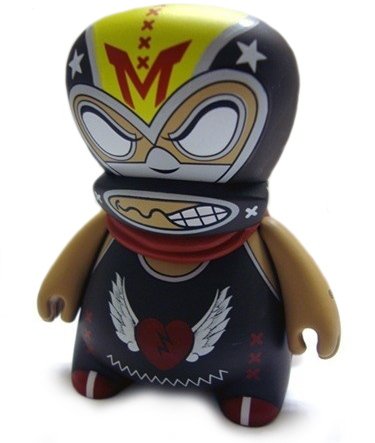 Luchador figure by Marka27, produced by Bic Plastics. Front view.