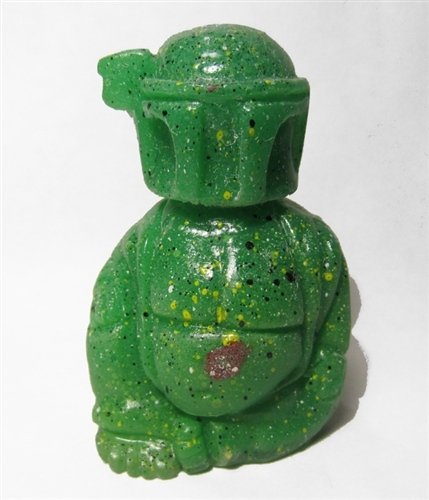 Buddha Fett - Green Crapple figure by Scott Kinnebrew, produced by Forces Of Dorkness. Front view.