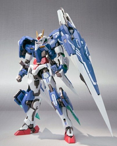 Metal Build 00 Gundam Seven Sword  figure, produced by Bandai. Front view.