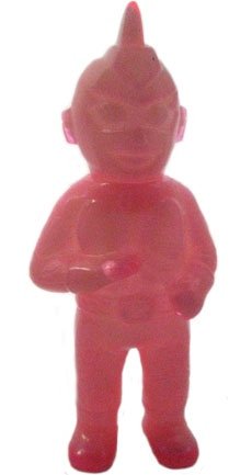 Mini Thrashman - Pink/GID Double Pour figure by Butanohana, produced by Gargamel. Front view.