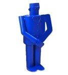 Suitman - Blue figure by Young Kim, produced by Adfunture. Front view.