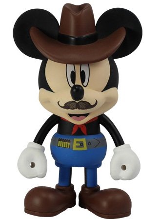 Cowboy Mickey Mouse figure by Disney, produced by Play Imaginative. Front view.