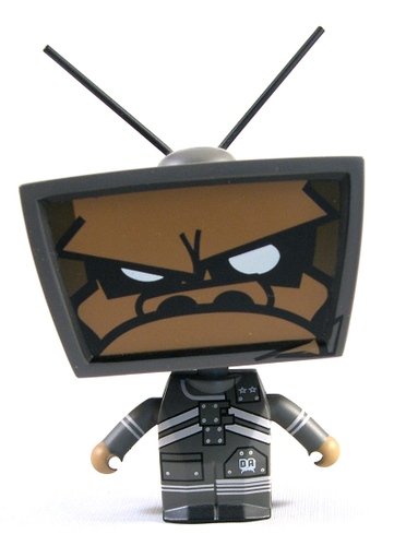 TV Head figure by Tim Tsui, produced by Kaching Brands. Front view.