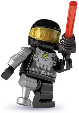 Space Villain figure by Lego, produced by Lego. Front view.