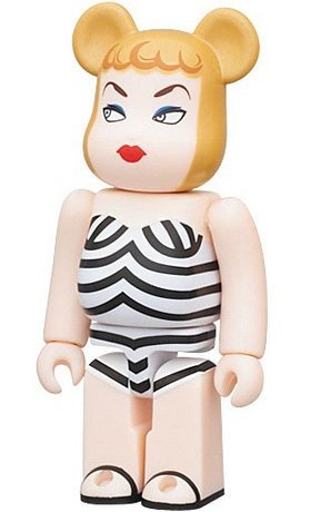 Barbie - Cute Be@rbrick Series 21 figure, produced by Medicom Toy. Front view.