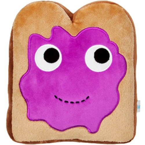 Yummy Breakfast Toast Plush figure by Heidi Kenney, produced by Kidrobot. Front view.