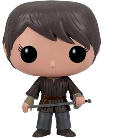 Arya Stark figure by George R. R. Martin, produced by Funko. Front view.