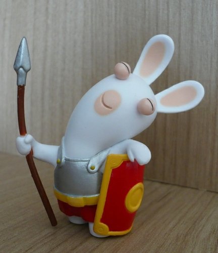 Roman Legionnaire Rabbid figure by Ubiart Toyz, produced by Ubisoft. Front view.
