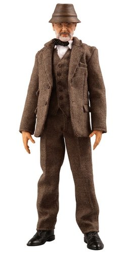 Henry Jones figure by Lucasfilm Ltd., produced by Medicom Toy. Front view.