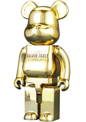 Golden Ticket Be@rbrick - 400% figure by Warner Bros. Entertainment Inc., produced by Medicom Toy. Front view.