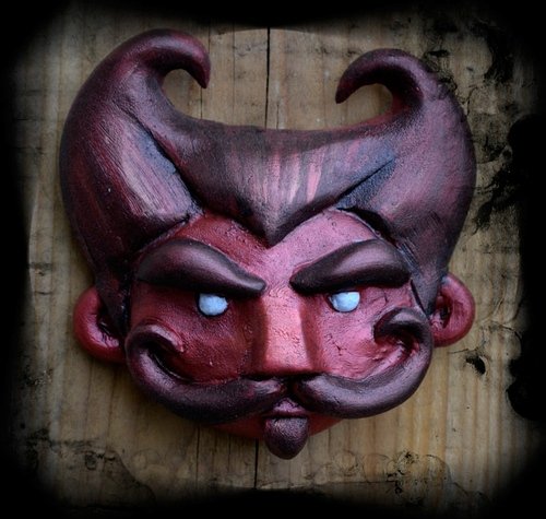 Sinister Mister - Red Tone figure by Vanessa Ramirez. Front view.