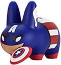 Captain America Labbit figure by Marvel, produced by Kidrobot. Front view.