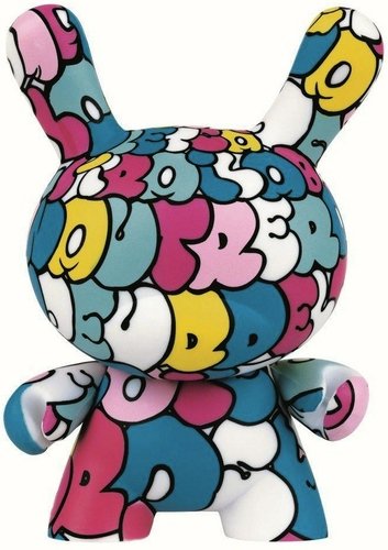 Love Song Dunny figure by Tilt, produced by Kidrobot X Swatch. Front view.