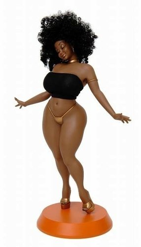 Chocolate figure by Spencer Davis. Front view.