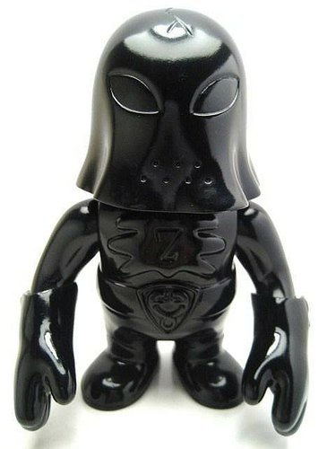 Hood Zombie - Unpainted Black SSSS figure by Brian Flynn, produced by Super7. Front view.