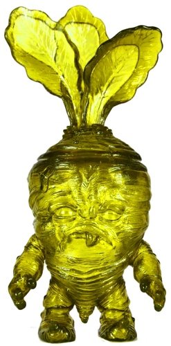 Yellow Gummy Deadbeet - De Korner Exclusive figure by Scott Tolleson. Front view.