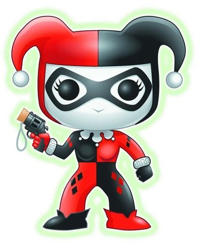 Funko Pop! Harley Quinn - Previews Exclusive Glow in the Dark figure by Dc Comics, produced by Funko. Front view.