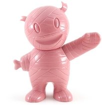 Mummy Boy - Unpainted Pink Opaque figure by Brian Flynn, produced by Super7. Front view.