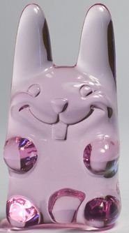 Easter Ungummy Bunny - watery magenta figure by Muffinman. Front view.