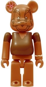 Daisy Duck Milk Chocolate Ver. Be@rbrick 100% figure by Disney, produced by Medicom Toy. Front view.