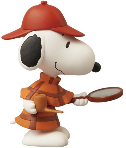 Snoopy (Detective Ver.) UDF No.180 figure by Charles M. Schulz, produced by Medicom Toy. Front view.