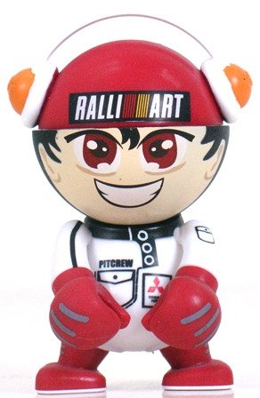 Ralliart Pitcrew White Ralliart figure, produced by Play Imaginative. Front view.