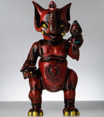 Boss Carrion Lifesize - Red Rub figure by Paul Kaiju, produced by Toy Art Gallery. Front view.
