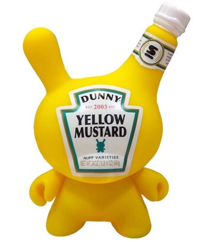 Mustard Dunny - SDCC 2010 figure by Sket One, produced by Kidrobot. Front view.