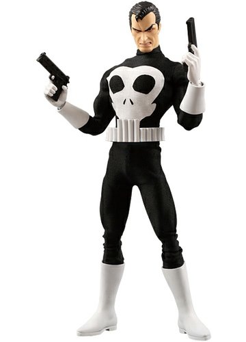 The Punisher figure by Marvel, produced by Medicom Toy. Front view.
