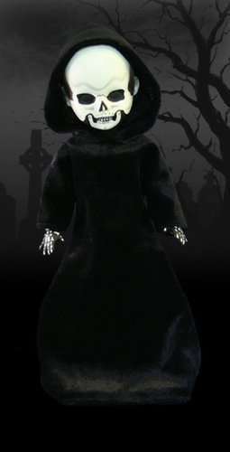 Death figure by Ed Long & Damien Glonek, produced by Mezco. Front view.