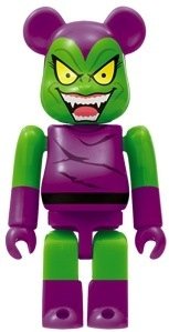Green Goblin Be@rbrick 100% figure by Marvel, produced by Medicom Toy. Front view.