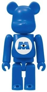 Monsters Inc. Logo Be@rbrick 100% figure by Disney X Pixar, produced by Medicom Toy. Front view.