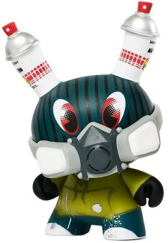 Vandal Dunny  figure by Jeremy Madl (Mad), produced by Kidrobot. Front view.