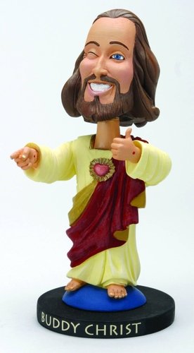 Buddy Christ Bobblehead figure, produced by Graphitti Designs. Front view.