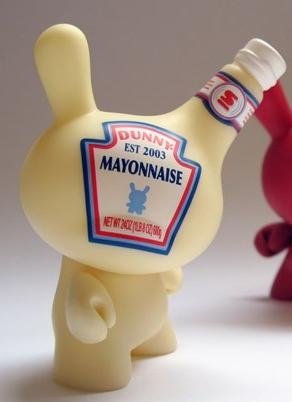 Mayonnaise Dunny figure by Sket One, produced by Kidrobot. Front view.