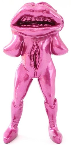 Lips Vagina Monster - Metallic Pink figure by Carlos Enrique Gonzalez. Front view.