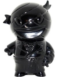 Pocket Invisiboy - Unpainted Black, SSSS Exclusive figure by Brian Flynn, produced by Super7. Front view.