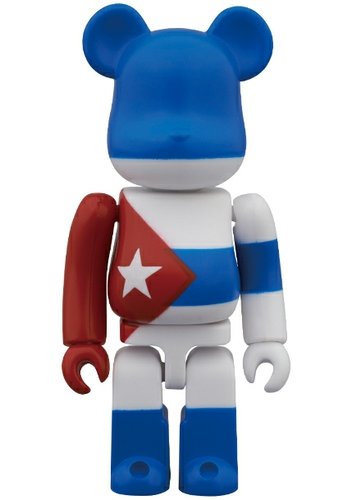 Cuba - Flag Be@rbrick Series 26 figure, produced by Medicom Toy. Front view.