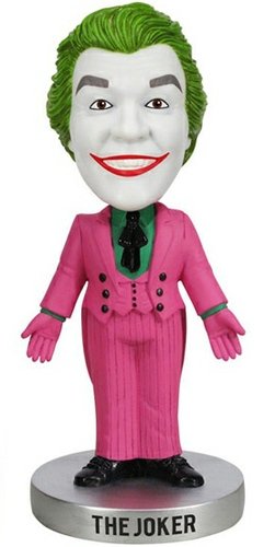 Batman 1966 - Joker Wacky Wobbler figure by Dc Comics, produced by Funko. Front view.